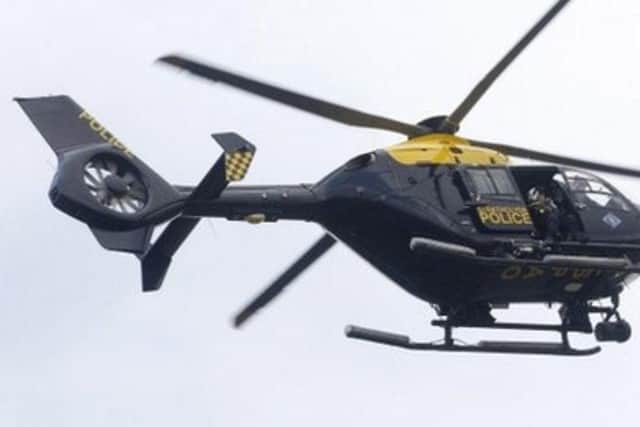 The Police Scotland helicopter was assisting.