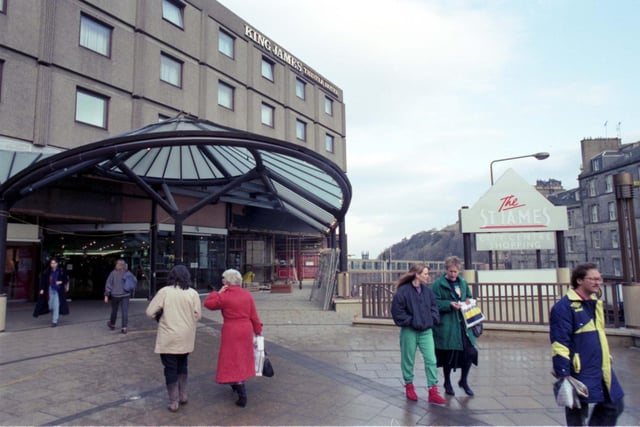 Exterior of the St James Centre shopping centre at the east end of Princes Street Edinburgh, after refurbishment in January 1992.