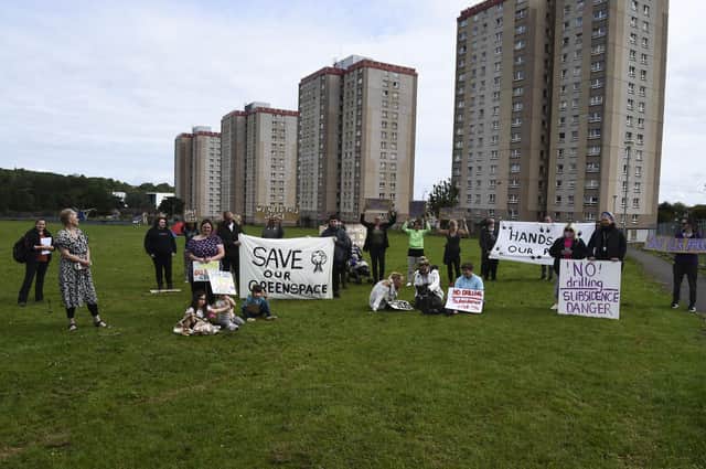 Residents at Moredun protested at plans to build new homes on their green space