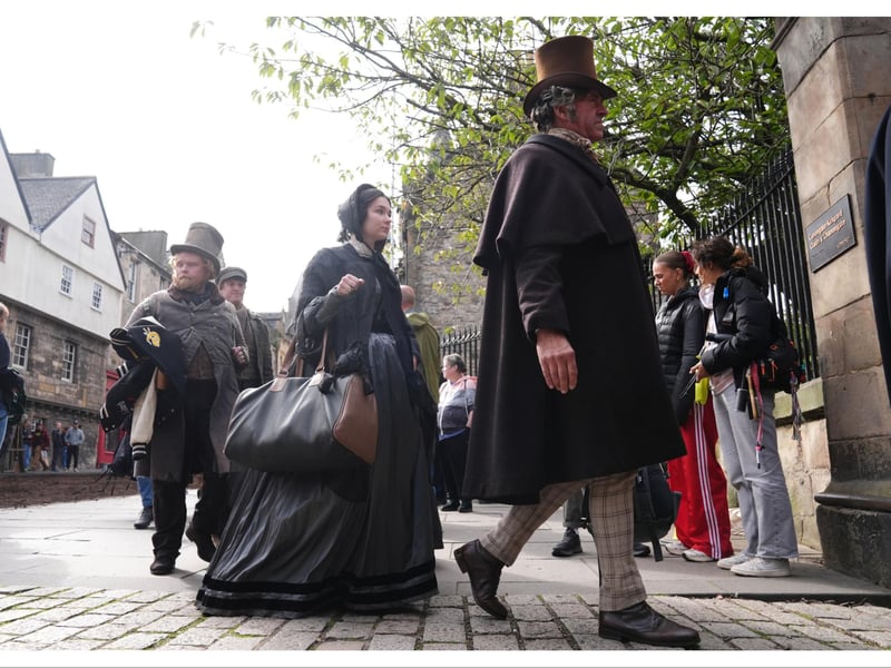 Cast extras on set during the filming of Guillermo del Toro's Frankenstein in Edinburgh. Picture date: Friday September 13, 2024.