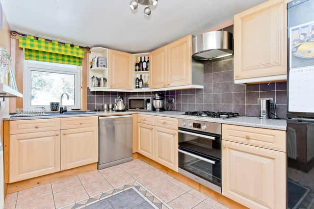 The well presented kitchen inside the Penicuik flat.