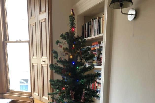 Whitney Curry Wimbish's tree still standing strong in her home in Edinburgh picture: supplied