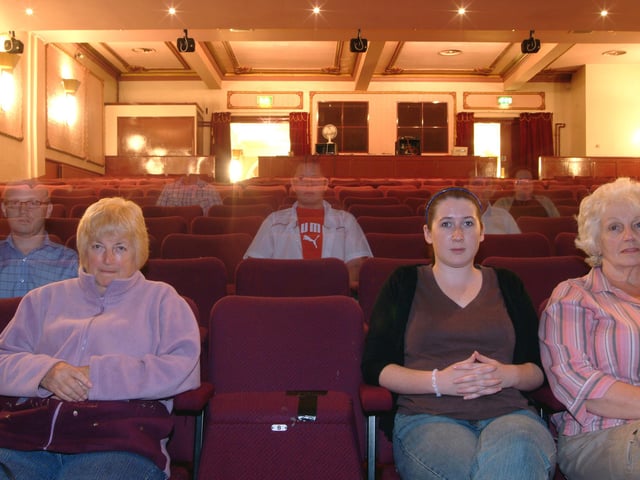 Mansfield Palace Community Theatre presented A Site For Sore Eyes in 2006.
Cast members and The Ashfield Paranormal Investigation Team met at the theatre.
Pictured with the ghostly cast from the left are cast members, Joy Wright who played Vera a ghost, Maxine Talbot who was dead nurse Elka and Margaret Shooter who played Irene.