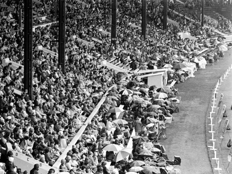 Crowds at the Jehovah's Witness convention at Murrayfield stadium, Edinburgh. July 1980