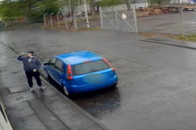 Imrie was captured on CCTV carrying out surveillance on the Fife Islamic Centre. Pic: Crown Office