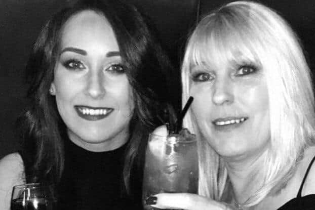 Kirsty Maxwell with mother Denise Curry enjoying a drink