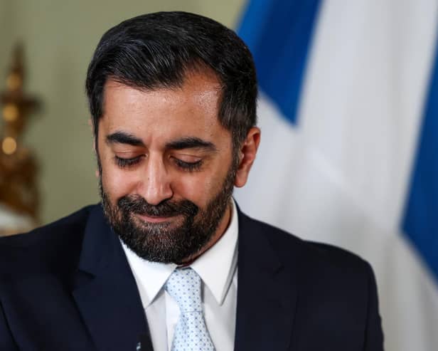 First Minister Humza Yousaf speaks during a press conference at Bute House, Edinburgh after terminating the Bute House agreement with immediate effect. Picture: Jeff J Mitchell/PA Wire