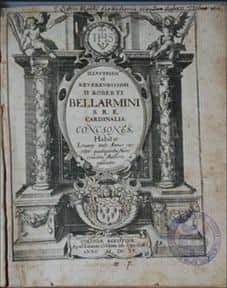 The inside cover of the book of sermons has the name of a priest who died in 1880 and is believed to have left it to the Catholic Church