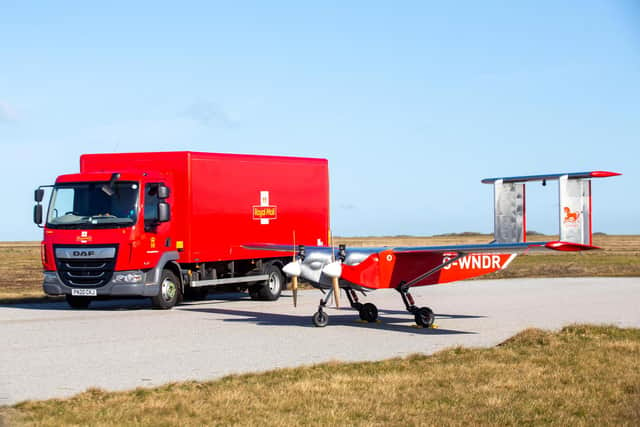 Eco-friendly Royal Mail van a drone used to deliver Covid tests to the Isles of Scilly