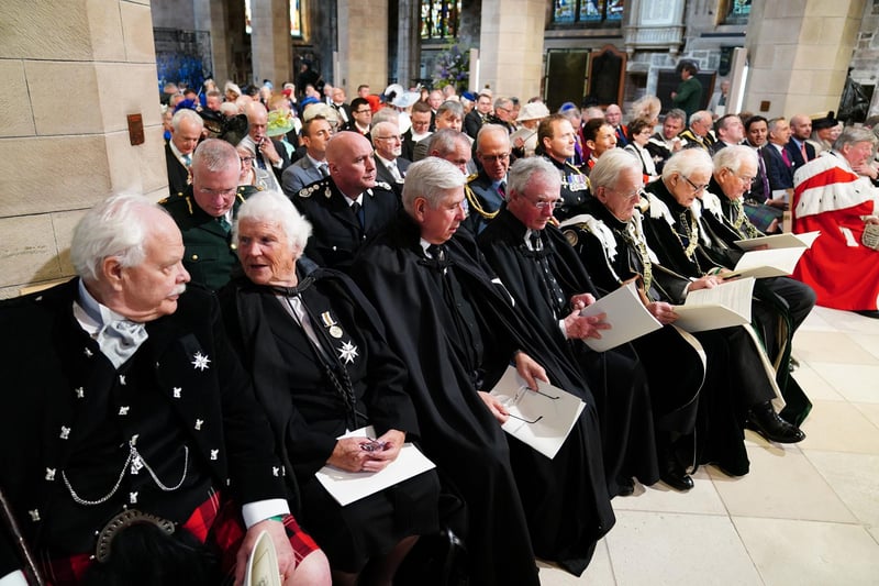The cathedral was packed with guests who were seated and awaiting King Charles III's arrival.