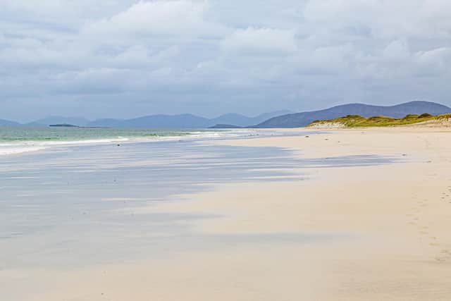 The West Beach on the Isle of Berneray is described as a 'ravishing three-mile expanse of white sand' by Lonely Planet. Picture: Getty Images/iStockphoto