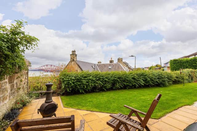 The incredible view of the Forth Rail Bridge from the South Queensferry property's garden.