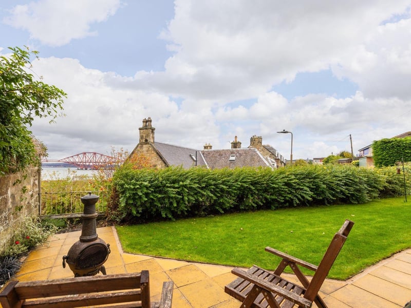 The incredible view of the Forth Rail Bridge from the South Queensferry property's garden.