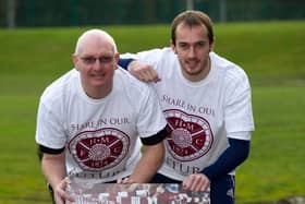 Former Hearts manager John McGlynn and goalkeeper Jamie MacDonald pictured together during their Tynecastle days in 2012. The pair have now reunited at Raith Rovers. Pic: SNS Group Alan Harvey