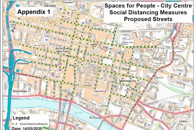 More than 15 miles of Glasgow city centre streets would be reallocated to walking and cycling by removing parking spaces. Picture: Glasgow City Council.