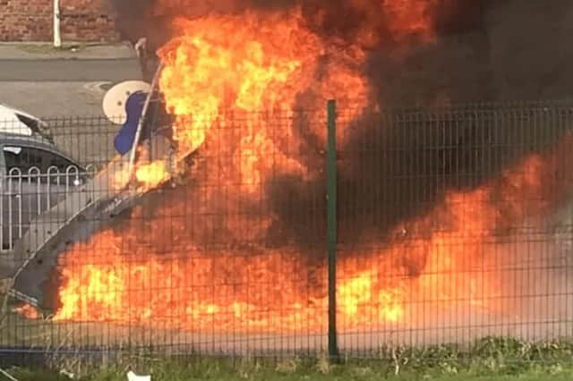 A play park in the Restalrig area of Edinburgh was set alight on Saturday, March 4. (Photo credit: Jennie Hogg)