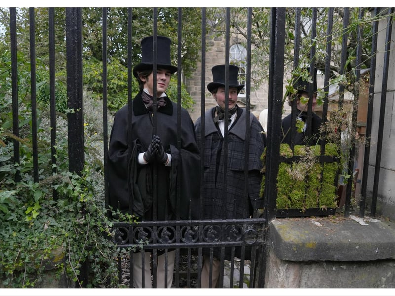 Cast extras on set during the filming of Guillermo del Toro's Frankenstein in Edinburgh. Picture date: Friday September 13, 2024.