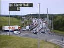 Traffic at Sheriffhall on the A720, Edinburgh City Bypass on Thursday afternoon (Photo: Traffic Scotland).