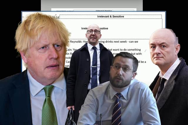 There were astonishing quotes at the Covid Inquiry from (L-R) Boris Johnson, Lee Cain, Simon Case and Dominic Cummings. Picture: PA/Getty/Kim Mogg