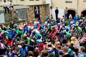 Hundreds of cyclists from across the globe took to the streets of Edinburgh today as part of the championships. Picture: Neil Johnstone