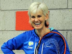Judy Murray dropped in to observe Hibs' training on Friday.