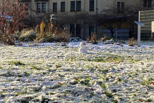 Someone has already been outside building a snowman in Edinburgh