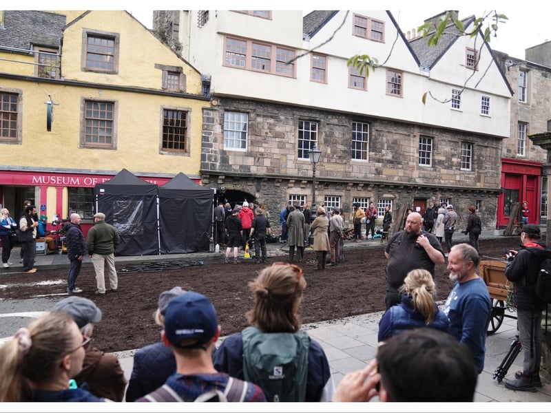 Cast extras on set during the filming of Guillermo del Toro's Frankenstein in Edinburgh. Picture date: Friday September 13, 2024.