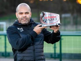 Albion Rovers manager Kevin Harper is awarded the Ladbrokes League Two Manager of the Month award for March, 2019