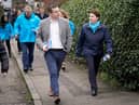 Scottish Conservative leader Douglas Ross and former leader Ruth Davidson, on the campaign trail in Davidson Mains, Edinburgh. Picture: Jane Barlow/PA Wire