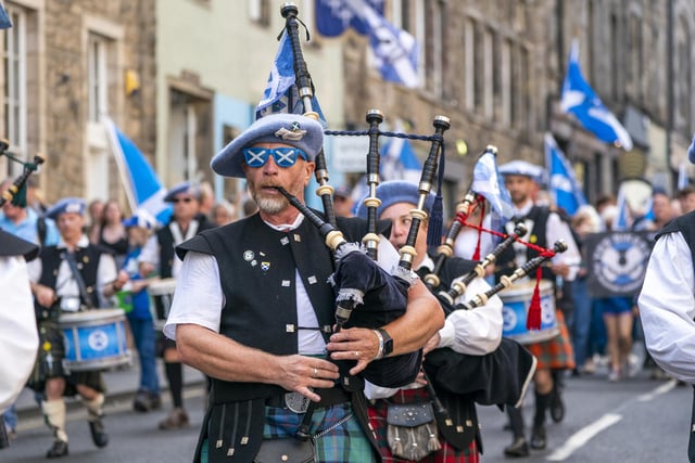 People take part in a Believe in Scotland march and rally in Edinburgh. Photo: Jane Barlow/PA Wire