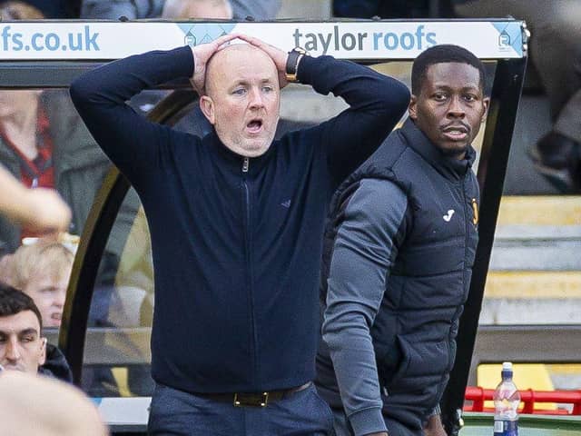 Livingston manager David Martindale's frustration is clear during his team's 1-0 home defeat by Ross County. Picture: Roddy Scott / SNS