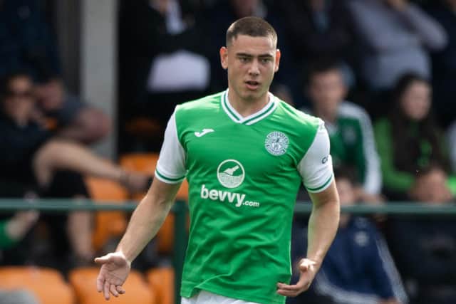 Lewis Miller in action for Hibs against Edinburgh City. The Australian feels ready to be the Easter Road side's starting right-back this season. Picture: Craig Williamson / SNS Group