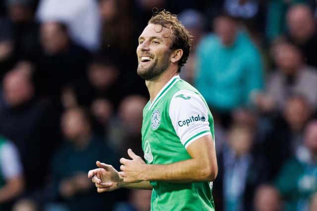 Christian Doidge has started the season well for Hibs, with four goal contributions in ten matches. Picture: Ross Parker / SNS Group