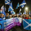 Independence supporters held a rally outside the Scottish Parliament on the day the UK Supreme Court ruled that the Scottish Parliament does not have the power to hold a second independence referendum.  Picture: Jane Barlow/PA Wire.