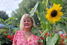 Christine McLachlan of Bo'ness with her sunflowers
