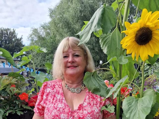 Christine McLachlan of Bo'ness with her sunflowers