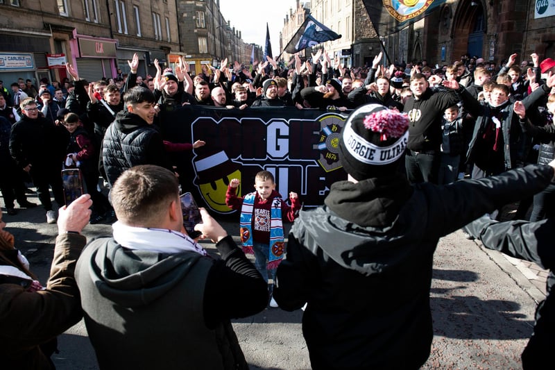 Gorgie Ultras march to Tynecastle