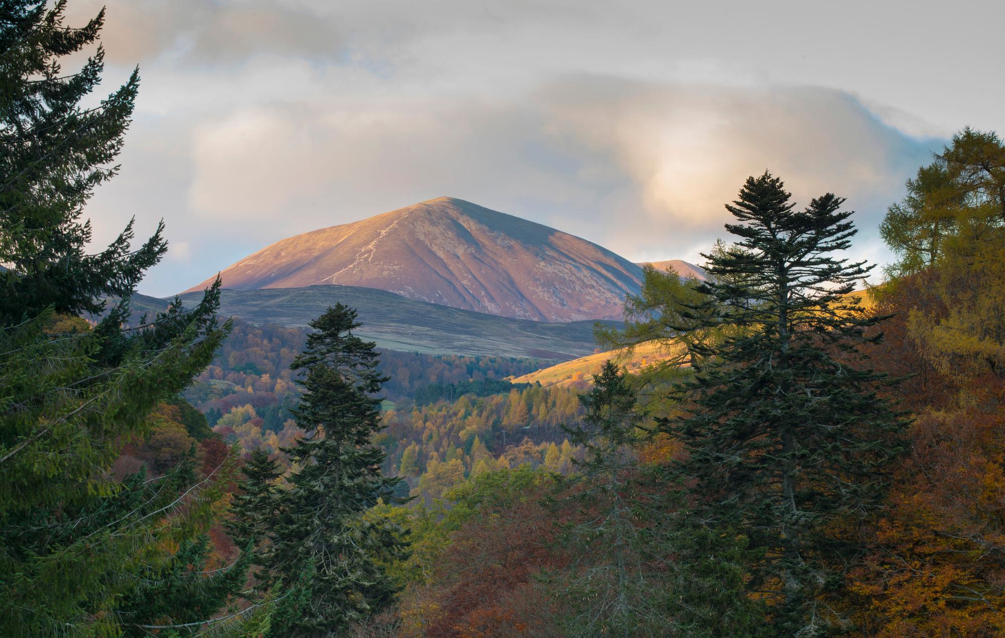 The summit of Carn Liath (Creag Meagaidh) seen from the Garry Bridge in Kiliecrankie