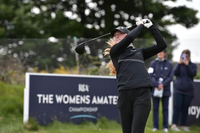 Louise Duncan in action during the semi-finals of the R&A Women's Amateur Championship at Kilmarnock (Barassie) Golf Club. Picture: Charles McQuillan/R&A/R&A via Getty Images.