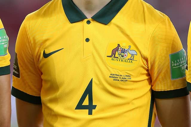 Nathaniel Atkinson has three Australia caps and is looking forward to the World Cup in Qatar. Picture: Mohamed Farag/Getty