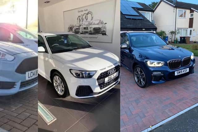 A silver Ford Fiesta (LC14 BFO), white Audi (registration number: D16 TJJ), and a dark blue BMW (RFS 38) were taken from driveways on Gavins Lee, Tranent at around 4.55am on Sunday, May 9.
