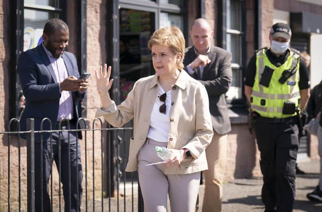 Nicola Sturgeon during a visit to Barrowfield Community Centre (Photo:Jane Barlow/PA Wire).