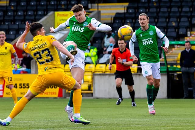 Nisbet aims for goal during the 1-1 draw with Livingston