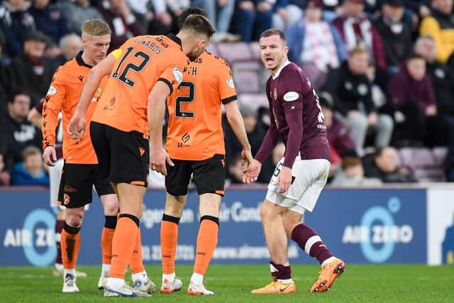Ryan Edwards was sent off for a challenge on Andy Halliday. Picture: Ross Parker / SNS