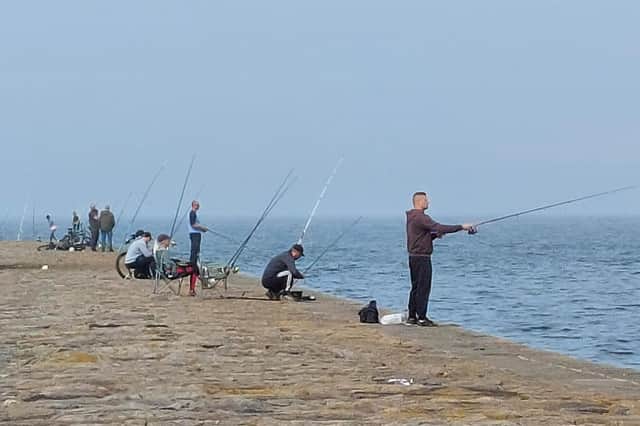 Fishing at Granton Breakwater. Pic: Nigel Duncan