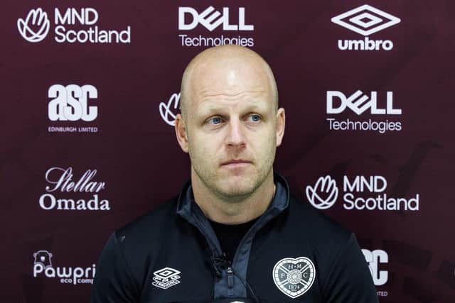 Steven Naismith speaking to the media at Oriam today