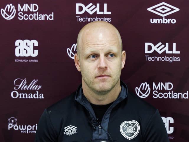 Steven Naismith speaking to the media at Oriam today