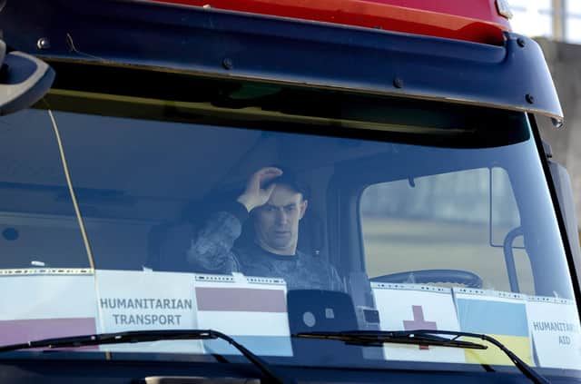 Lorries with humanitarian aid for Ukraine and Ukrainian refugees in other countries are travelling from all over Europe, but the need is great (Picture: Robin van Lonkhuijsen/ANP/AFP via Getty Images)