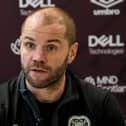 Robbie Neilson speaks to the media at Oriam. Picture: Ross Parker / SNS