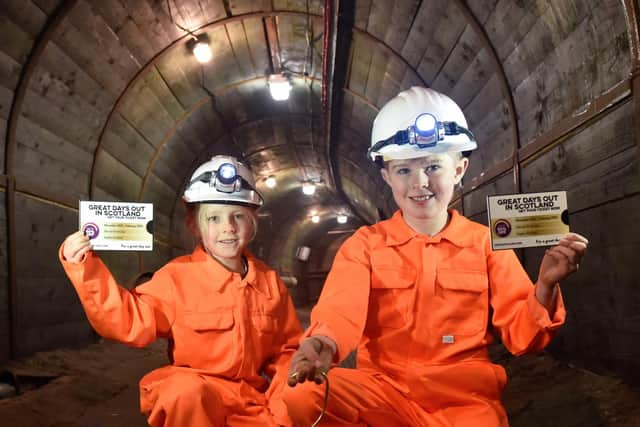Visit Scotland are offering families across the country Great Days Out in Scotland tickets for a multitude of visitor attractions with up to fifty per cent discount on regular prices.
Kate (6) and Roddy (9) Paulin ready for a historical discovery and lots of fun at the Scottish Mining Museum in Newtongrange, Midlothian.